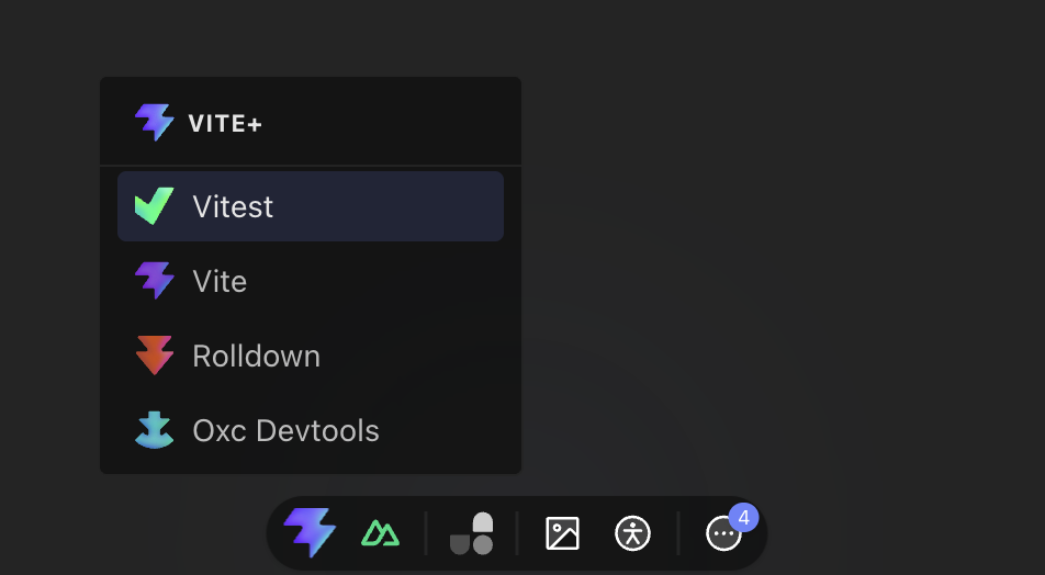 Vite Plus dock entry in Vite DevTools