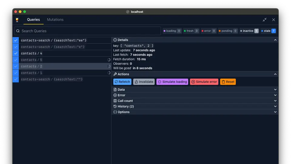 Pinia Colada devtools screenshot